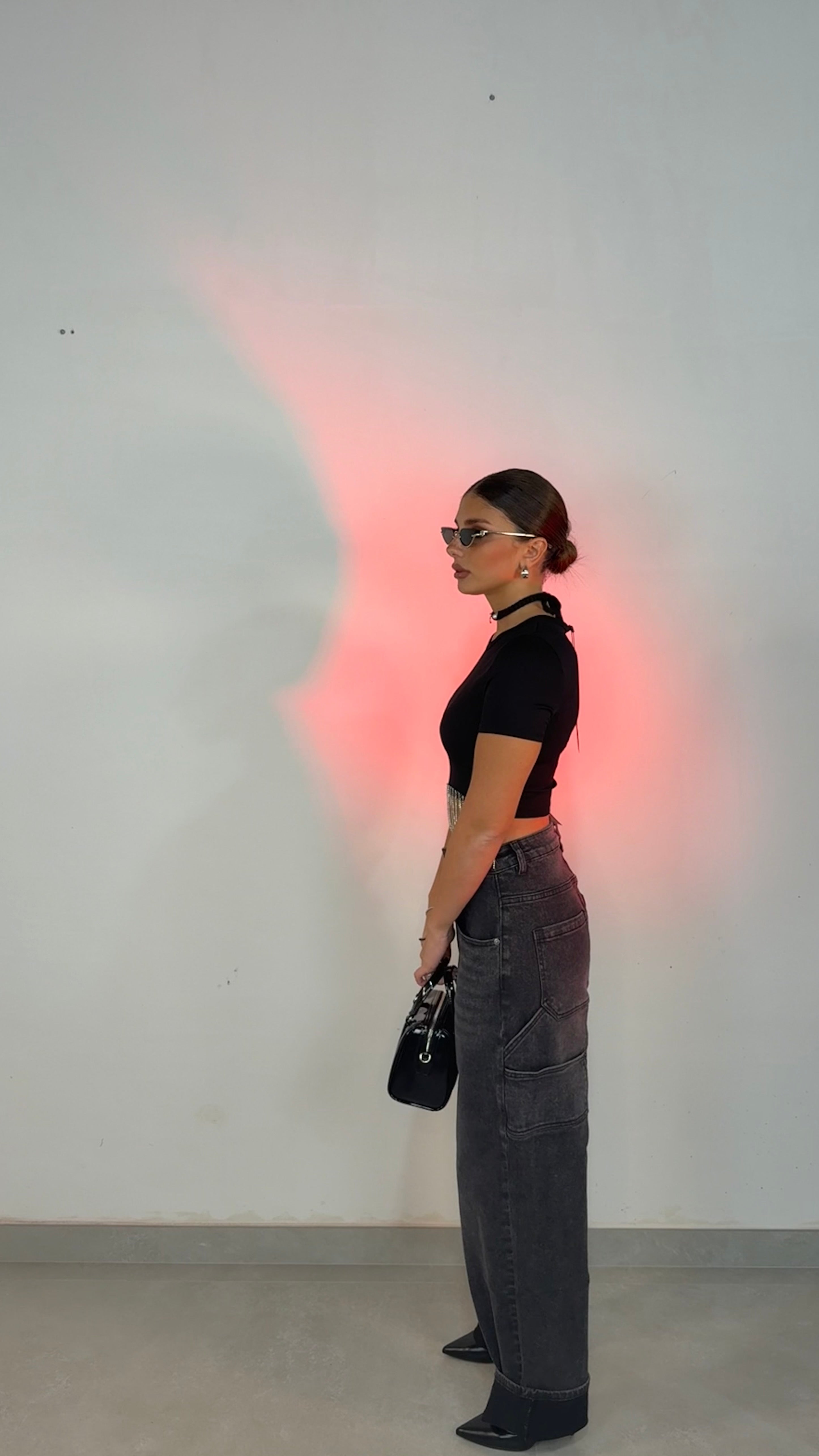 Maglia crop brillantini